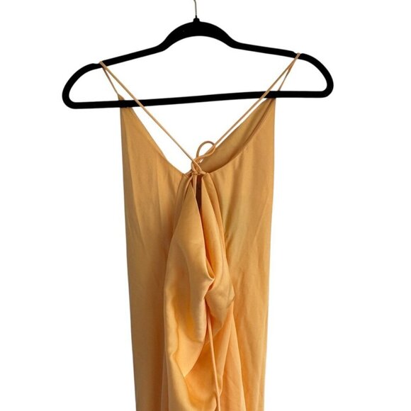 Meshki Chandra Lace Detail Satin Maxi Dress Lemon Size XXL Event Formal Wedding - Picture 5 of 13